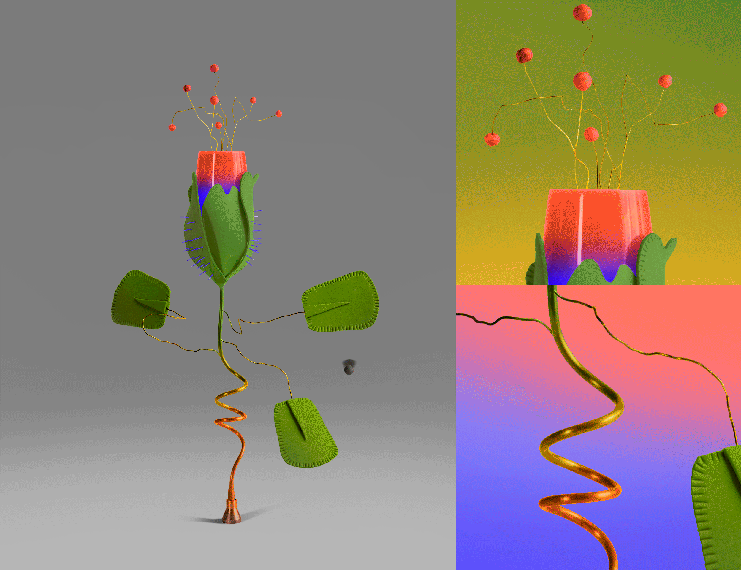 Fiktive Blume, animierte Illustration